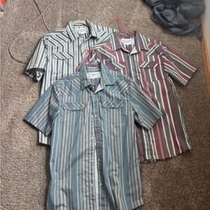 Cowkid Clothing Striped Button Down Shirts - Blue, Red, Gray